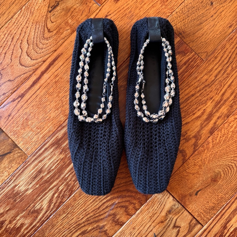 Studio Amelia Black Knit Women's Shoes